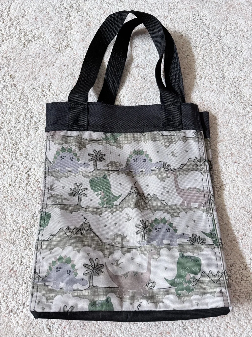 Thirty-One Kids Dino Print Tote Bag - Black & Green